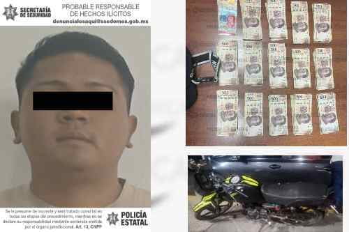 Lo detienen en Coacalco con 138 mil pesos en efectivo de dudosa procedencia